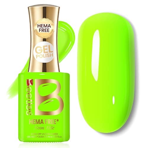 Beetles Neon Green Gel Nail Polish - NeonTide 15ML Full Size/0.51Fl Oz, Hema Free Neon Gel Nail Polish,Soak Off UV LED Lamp Summer Nails Art, Manicure Salon DIY Neon Nails - Image 1