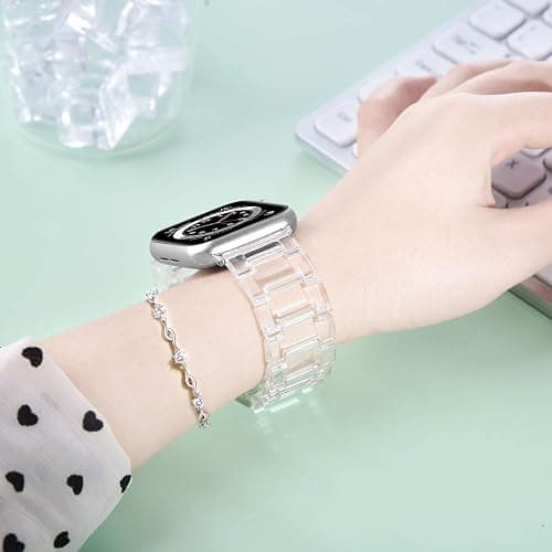 V-MORO Resin Bands Compatible with Apple Watch Band 42mm/41mm/40mm Series 11/10/9/8/7 Fashion Lightweight Bracelet Replacement with Stainless Steel Buckle for iWatch Series 6/SE/5/4/3/2/1(38/40/41/42mm) thumbnail 3