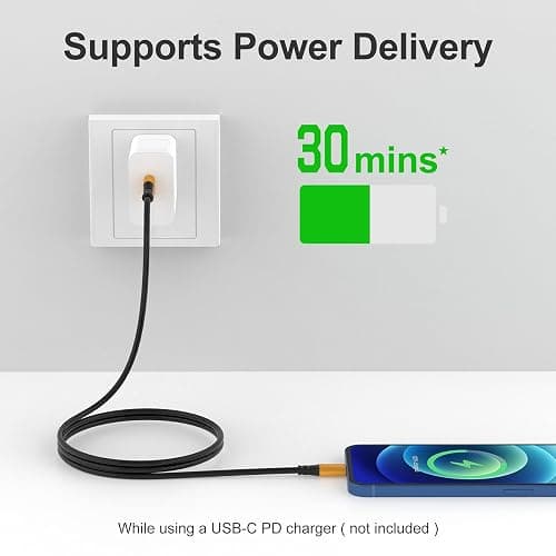 SMALLElectric 3 Pack MFi iPhone Charger 10ft Extra Long Lightning Cable | MFi Certified 10ft Extra Long Lightning Cable, Reinforced Cord for iPhone 14-6/SE, iPad, AirPods, Bed/Sofa thumbnail 6