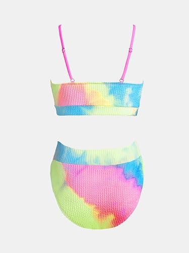 CUPSHE Women's Bikini Set Two Piece Swimsuits High Waisted Scoop Neck Spaghetti Adjustable Straps Textured thumbnail 7