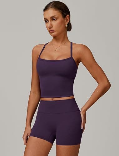 QBGJTD Two Piece Workout Sets For Women Tank Top Matching High Waist Booty Lifting Shorts Gym Yoga Active Wear Outfits thumbnail 2