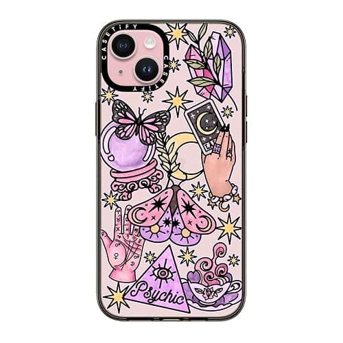 CASETiFY Compact Case for iPhone 15 Plus [Lightweight / 4 ft. 2X Military Grade Drop Protection/Slim] - Whimsical Witch - Clear Black - Image 1