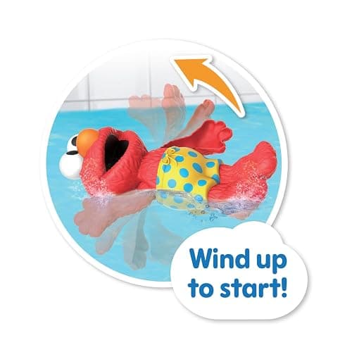 Sesame Street Swim and Splash 7-inch Elmo Wind Up Bath and Pool Toy, Easter Basket Fillers, Gifts, Presents, Kids Toys for Ages 2 Up by Just Play, Kids Toys for Ages 2 Up by Just Play thumbnail 2