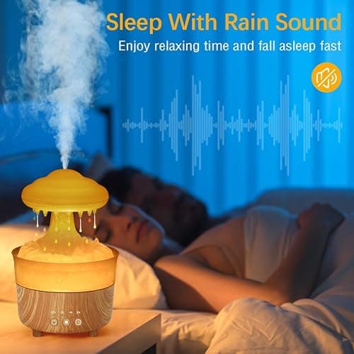 Cloud Humidifier Rain Drop Diffuser for Bedroom Home, 230ML Large Capacity Essential Oil Diffusers for Home, 7 Colors Cool Mist Humidifiers for Sleeping Relaxing for Bedroom Office Yoga Spa thumbnail 2