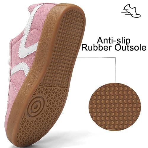 EADNLY Women's Retro Fashion Sneakers - Gum Sole Suede Casual Walking Footwear Skate Shoes Non Slip Trainers thumbnail 3