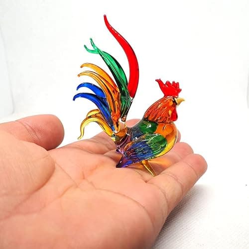 ZOOCRAFT Whimsical Glass Chicken Figurine - A Playful Accent for Farmhouse or Country-Inspired Décor thumbnail 2