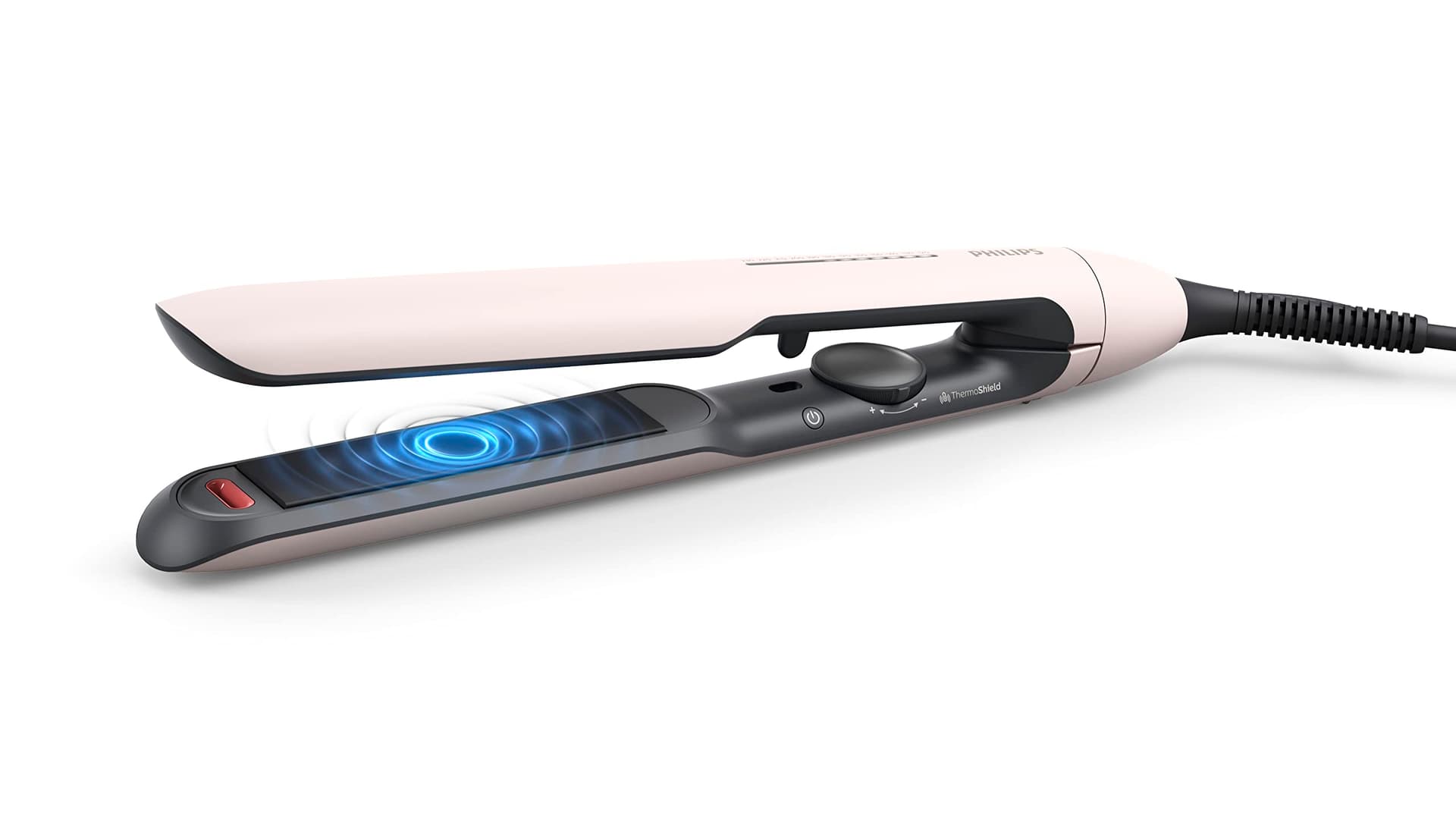 Philips 5000 Series Straightener, ThermoShield Technology, 50% Faster Straightening with Ionic Care, Argan Oil Infused Floating Plates, Temperature Display, BHS510/50, Pearl Peach thumbnail 3