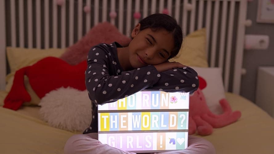 Pink Cinema Light Box with 400 Letters & Emojis & 2 Markers - BONNYCO | Led Light Box Home Office & Room Decor | Light Up Sign Letters Board Gifts for Women & Girls Christmas & Birthdays | Pink Decor - Pink thumbnail 8