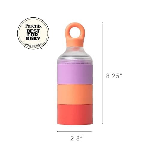 Boon Triful Baby Formula Dispenser On The Go - Insulated Stainless Steel Formula Containers with Stacking Design - Baby Bottle-Feeding Supplies for Travel - Pink thumbnail 2