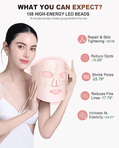 BETNEP Red Light Therapy for Face, LED Face Mask Light Therapy,Near-Infrared 850 Red Light Therapy Mask(NIR),Portable,Rechargeable and Remote thumbnail 2
