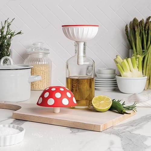 OTOTO Mushroom - Foldable Small Kitchen Funnel with Wide Mouth for Jars. Bottle Liquid Transfer - Silicone, 100% Food Safe, BPA Free, Dishwasher Safe thumbnail 2