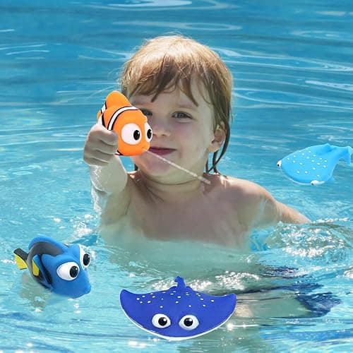 Kid Shower Toy Baby Bath Squirt Toys,Shark Bathtub Water Toys,4pcs Toddlers Infant Swimming Pool Toys,for Birthday Gifts Summer Beach,Pool Activity thumbnail 2