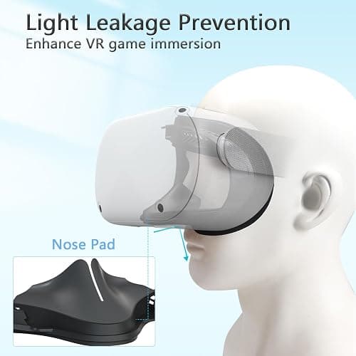 Compatible with Oculus Quest 2 Face Pad Replacement - VR Face Interface Bracket with Light Blocking Nose, VR Breathable Holes Leather Face Pad Cover Cushion Protective for Meta Quest 2 Accessories thumbnail 5