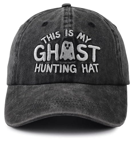 Tynqwegui This is My Ghost Hunting Hat, Adjustable Embroidered Cotton Spooky Halloween Baseball Cap for Women Men - Image 1