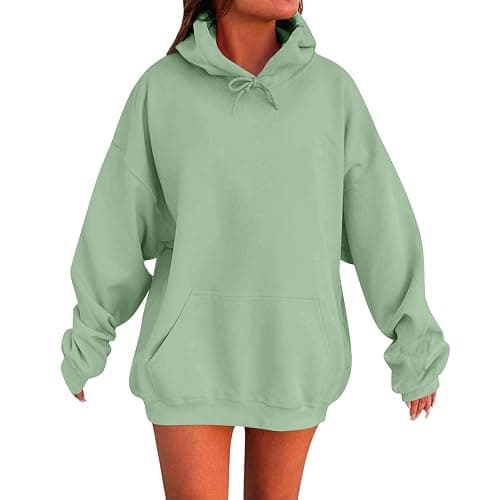 Weighted Hoodie Women Plain Drop Shoulder Weighted Hoodie Y2K Hooded Sweatshirt Pullover Tops Fall Winter Clothes - Image 1