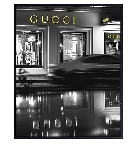 Poster of Gucci Wall Art Decorations - 8x10 Glam Designer Wall Decor - Luxury High Fashion Design Wall Decor - Glamour Wall Art for Living Room - Designer Gifts for Women Print - Image 1