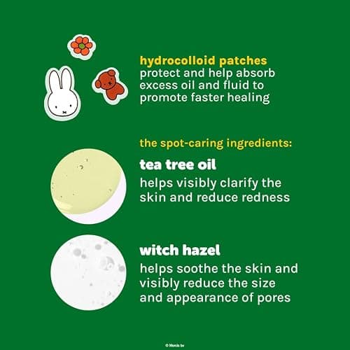 The Crème Shop Miffy Clear As Day! , Korean Hydrocolloid Spot Blemish Patches, Infused with Tea Tree and Witch Hazel to help conceal blemishes and absorb excess oil- (Pack Of 2) thumbnail 4