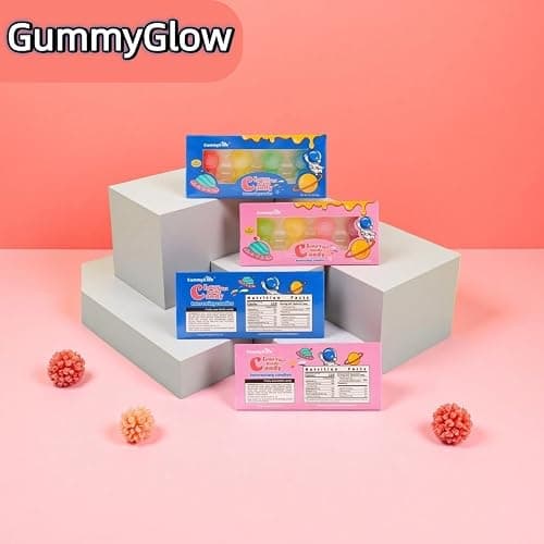 Gummy Glow Astronaut Wax Candy, 8 Flavor Retro Wax Bottles (4 Boxes, 4 Flavors Each) Nostalgic Treat thumbnail 4