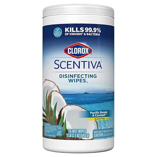 Clorox Scentiva Disinfecting Multi-Surface Cleaner Spray & Disinfecting Wipes, Pacific Breeze & Coconut Scent - Bundle of 2 Items thumbnail 3