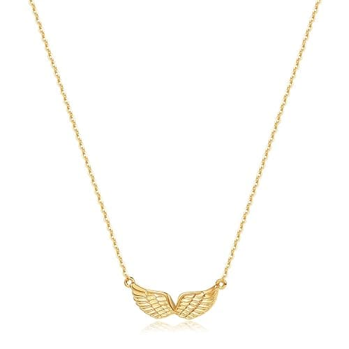 Dremmy Studios Cross Pendant Necklace for Women 14K Gold Plated Cubic Zirconia Evil Eye Butterfly Angel Wing Disc Coin Necklace Minimalist Religious Faith Jewelry Gift for Women - Image 1