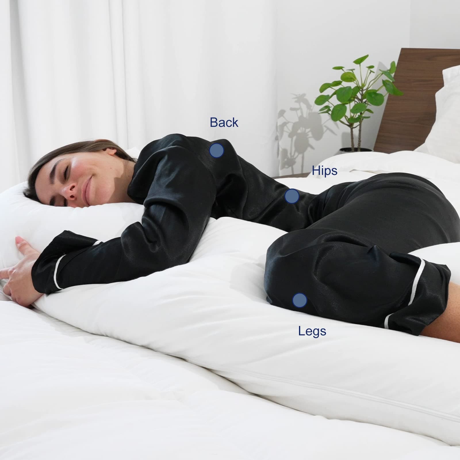 ACCURATEX Full Body Pillow for Adults - Shredded Memory Foam Firm Body Pillow with Soft Fluffy Down Alternative Cotton Cover - Adjustable Loft Long Pillows for Sleeping thumbnail 2