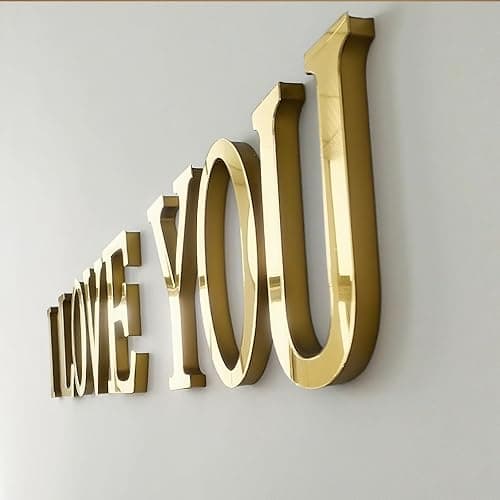 3D Gold Acrylic Letters DIY Wall Decorations, Self-Adhesive Alphabet Mirror Wall Stickers, Bubble Letter A to Z Home Decor Letter Sign Art Sticker Decal for DIY Home Decoration Light Gold (M) thumbnail 7