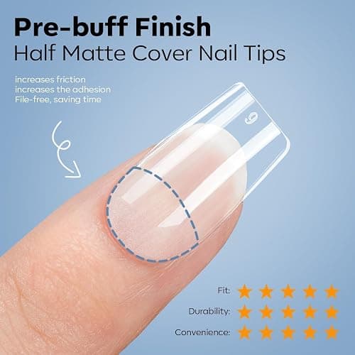 modelones X Nail Gel Kit, 9-in-One Glue Prep Dehydrator & Portable Led Lamp | 15Sizes Gel Nail Tips Short Square 510Pcs Pre-shaped Square Press On Extension Kit DIY Salon Home Gift for Women thumbnail 6