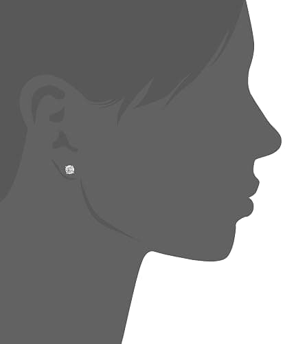 Amazon Essentials Plated Sterling Silver Cubic Zirconia Stud Earrings (Round & Princess) thumbnail 5