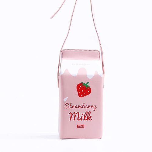 LUI SUI Girls Fruits Banana Strawberry Milk Box Cross Body Purse Bag Women Phone Wallet Shoulder Bags thumbnail 9