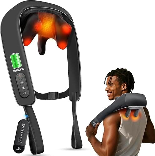 Neck and Shoulder Massager with Heat [Remote Control], FSA Eligible HSA, 6D Kneading Shiatsu Neck and Back Massager for Pain Relief Deep Tissue, Cordless Handsfree Electric Back Massager, Gift for Her - Image 1