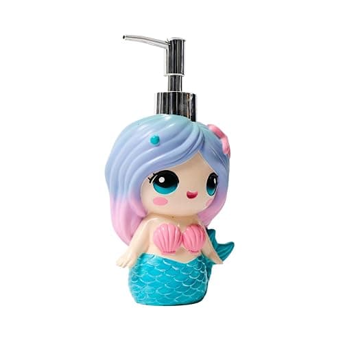 Mondeluna Mermaid Soap Dispenser, Cute Soap Dispenser, Mermaid Bathroom Decor, Hand Soap, Shampoo, Shower Gel Dispenser, Suitable for Bathrooms, Kitchen Countertops, Bathroom Accessories (Mermaid) - Image 1