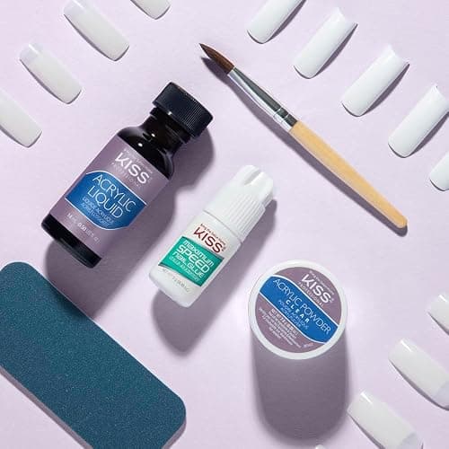 KISS French Acrylic False Nails Sculpture Kit, Natural & French Manicure, Extended Bubble-Free Nail Tips with Acrylic Liquid & Powder, Maximum Speed Nail Glue, Application Brush, & 40 Fake Nails thumbnail 7