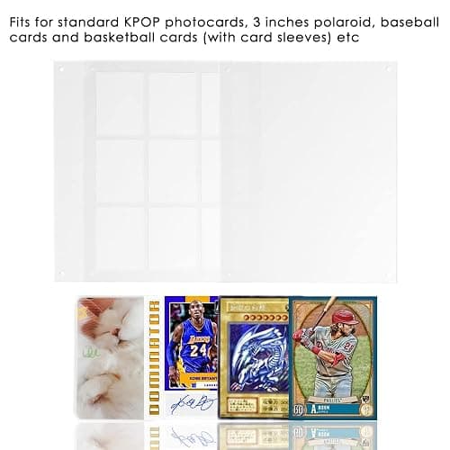 Baskiss Standing Card Holder, Ultra Clear Acrylic Display, 66 x 91 mm Trading Cards Cases Protectors for Kpop Photocard Sports Baseball Basketball Photo Showcase with Screws (9Cards) thumbnail 5