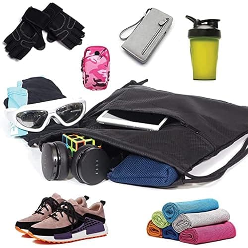 AidShunn Drawstring Gym Bag, Sport Large Capacity PE Bag with Outside Zipper Waterproof String Swim Backpack for Men & Women Boys Girls for Sports School Beach Holidays Swimming Travel Yoga thumbnail 7