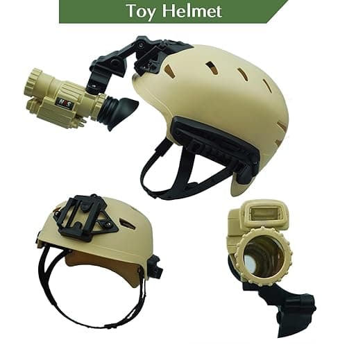 RedCrab Kids Army toys Soldier Combat Costume Set with Helmet, Toy guns for boys,12pcs Military War Accessories Dress Up Role Play Set for Aged 3-10 Toddlers thumbnail 6