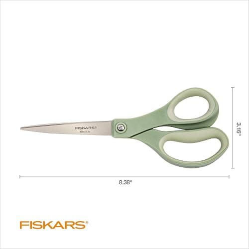 Fiskars 8” Comfort Grip Titanium Multipurpose Scissors with Ergonomic Handles for Everyday Cutting Tasks, Sharp Scissors for Home, Office, Crafts, Multicolor 3-Pack thumbnail 2