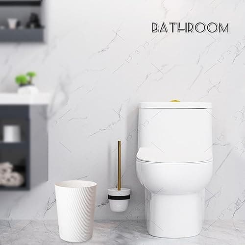 UUJOLY Small Trash Can Wastebasket Garbage Can Container Bins for Bathrooms, Laundry Room, Kitchens, Offices, Kids Rooms, Dorms (White) thumbnail 4