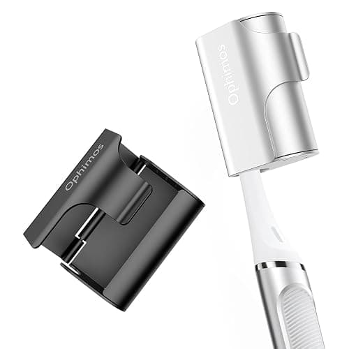 Ophimos Aluminum Alloy Toothbrush Head Cover, 2 Count Long-Lasting Travel Protector Case for Most Electric/Manual Brushes（Black+Silver） - Image 1