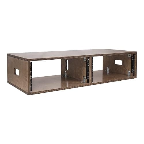 Sound Town DIY 2 x 4U Studio Rack with Baltic Birch Plywood, Weathered Brown for Recording Room, Home Studio (SDRK-D4B) - 2 x 4U, Weathered Brown thumbnail 4