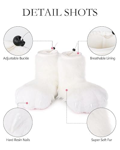 ZFKJERS Cosplay Animal Cat Plastic Claws for Fursuit Feet Paw Shoes Furry Paw Slippers Adults Costume Accessories Set thumbnail 4