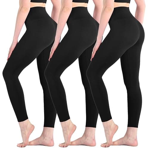Leafigure 3 Pack Leggings for Women High Waisted Buttery Soft Yoga Pants for Workout Running Gym Athletic - Image 1