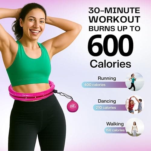 FIT ON FORM Infinity Weighted Hula Hoop for Adults Weight Loss, Smart Exercise Hola Circle Hoop for Women Abs Workout thumbnail 6