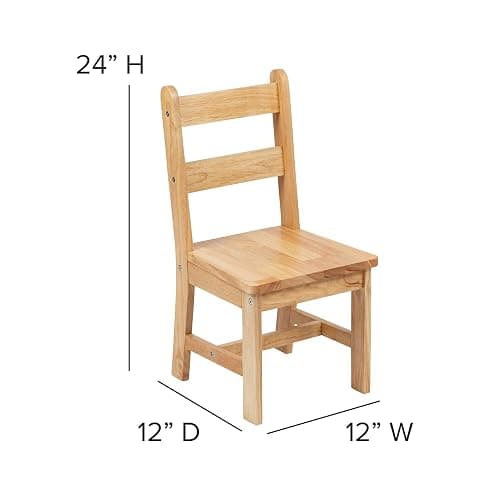 Flash Furniture Kyndl Kids Solid Hardwood Table and Chair Set for Playroom, Bedroom, Kitchen - 3 Piece Set - Natural thumbnail 3