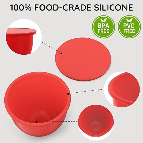 Uitwetu Silicone Liners for KitchenAid Tilt-Head 5QT Stand Mixers, Mixing Bowl Liner Replacement for Kitchen Aid 4.5-5 QT Mixer Attachments & Accessories, 3-Pack Liners with 3 Lids, Dishwasher Safe thumbnail 4