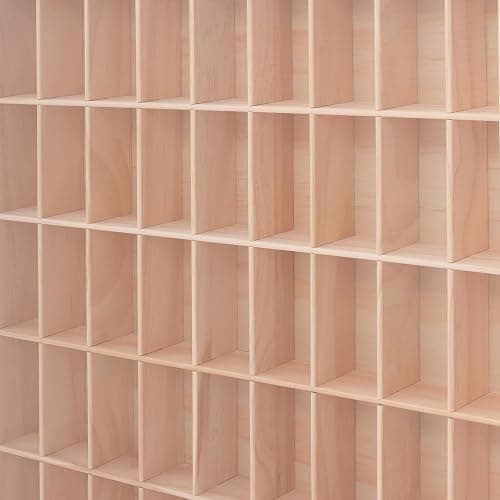 Wooden Wall Mount Display Case, Display Case with 50 Slots & One Shelf for Minifigures Action Figures, Display Cabinet Rack Holder Shadow Box with Acrylic Door Shot Glass Storage Case thumbnail 9