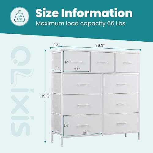 OLIXIS Dresser for Bedroom with 9 Drawers, Tall Fabric Dresser for Storage and Organization, Bedroom Dressers, Chest of Drawers for Living Room, Closet thumbnail 3