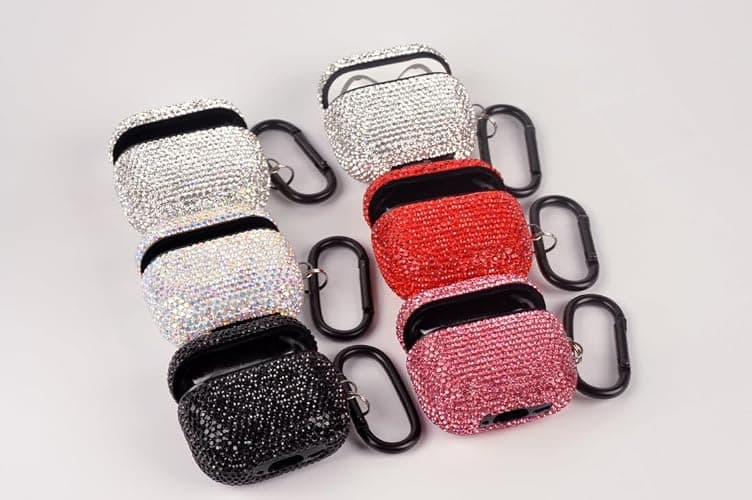 Sparkly Case Compatible with AirPods 4 Generation(2024) with Keychain,Shockproof Protective Premium Bling Rhinestone Cover Skin for AirPods 4 Charging Case (Black for 4rd) thumbnail 5