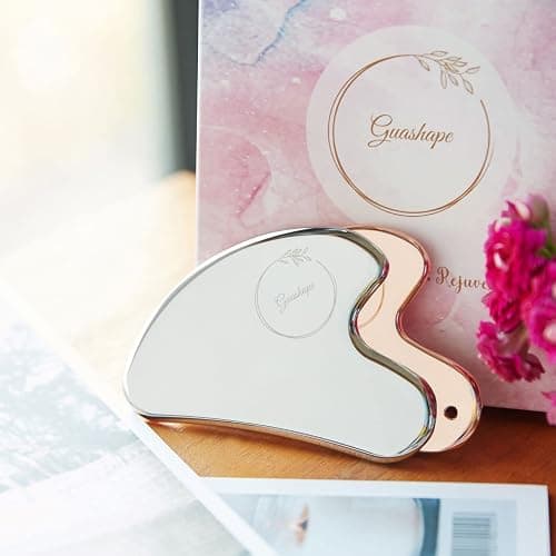GUASHAPE Stainless Steel Gua Sha Facial Tools | Guasha Tool for Face Sculpting, Shaping, Reduce Puffiness, Tension Relief | Metal Gua Sha Body Tool | Silver thumbnail 7