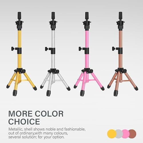 AliLeader 25 Inch Mannequin Head Stand Tripod for Mannequin Head Wig Stand Tripod Wig Head Stand for Training Heads and Canvas Block Head (Mannequin Head Not Included,Pink) thumbnail 9
