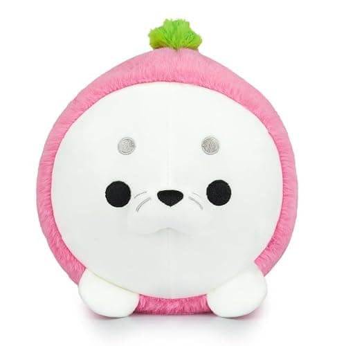 Hkojewp Cute Strawberry Seal Plush Pillow, Soft Chubby Seal Plushie Animal Toy for Kids, Girlfriend, Boys (13 Inch) thumbnail 7